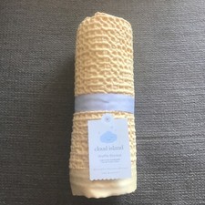 Cloud Island Mustard Yellow Lightweight Waffle Weave Blanket 40" x 30"