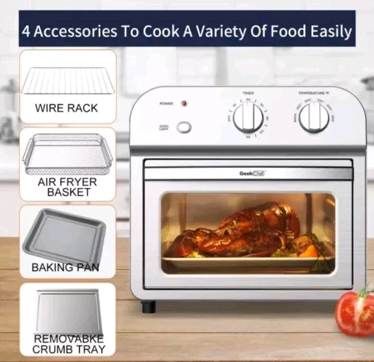 Air Fryer, Geek Chef Convection Air Fryer Toaster Oven, 4 Slice Toaster Air Frye Air Fryer, Geek Chef Convection Air Fryer Toaster Oven, 4 Slice Toaster Air Frye