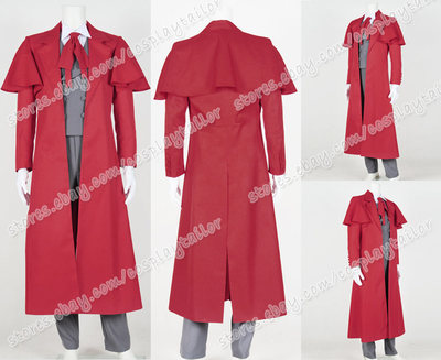 Hellsing Cosplay Costume Vampire Hunter Alucard Uniform Red Trench Coat Quality