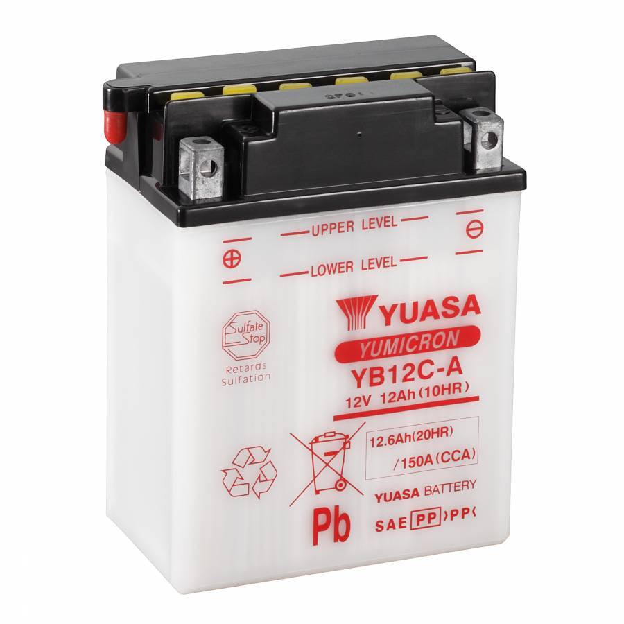 Batterie 12v 12ah YB12C-A Yuasa Yumicron contre les pannes de démarrage hivernales