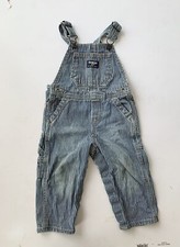Oshkosh Bgosh Blue Striped Railroad Overalls Vestbak Cotton Size 18 Months