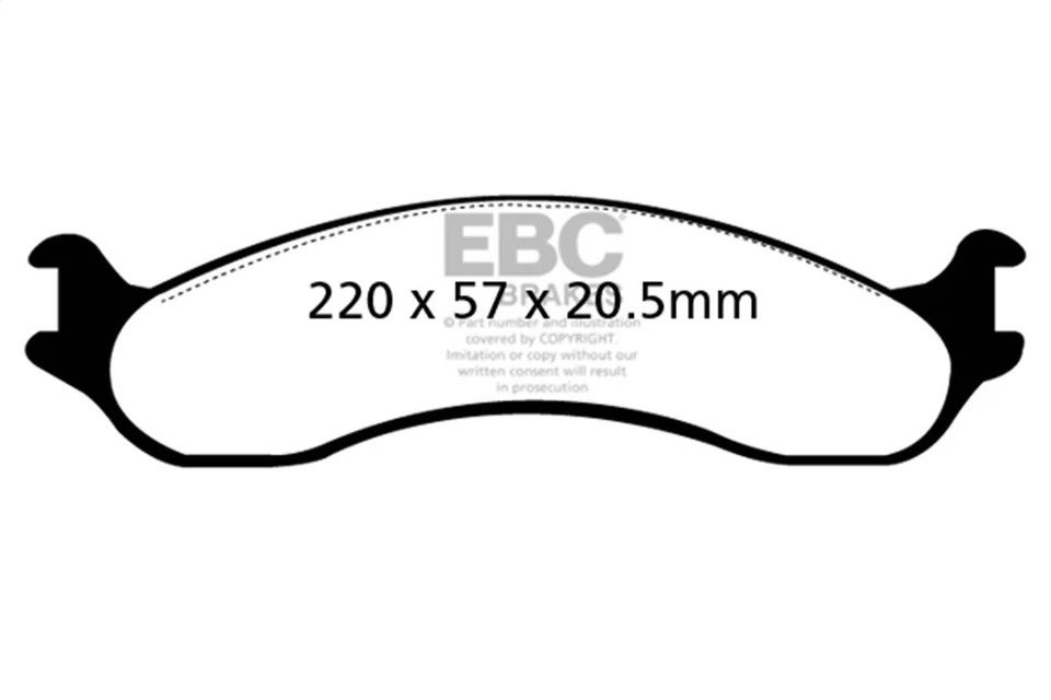 EBC DP41266R Yellowstuff Front Aramid Fibers Brake Pads for 95-07 Ford E-series - Image 3 of 4