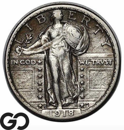 1918-S Standing Liberty Quarter, XF Better Date
