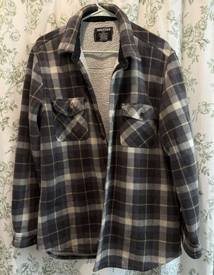 VTG Thunder Plaid Sherpa Lined Flannel Jacket XL