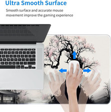 Watercolor Cherry Blossom Mouse Pad Gaming Mousepad Non-Slip Rubber Base Keyb...