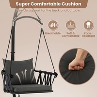 Hanging Swing Chair with Stand - Heavy-Duty Rustproof Metal Frame