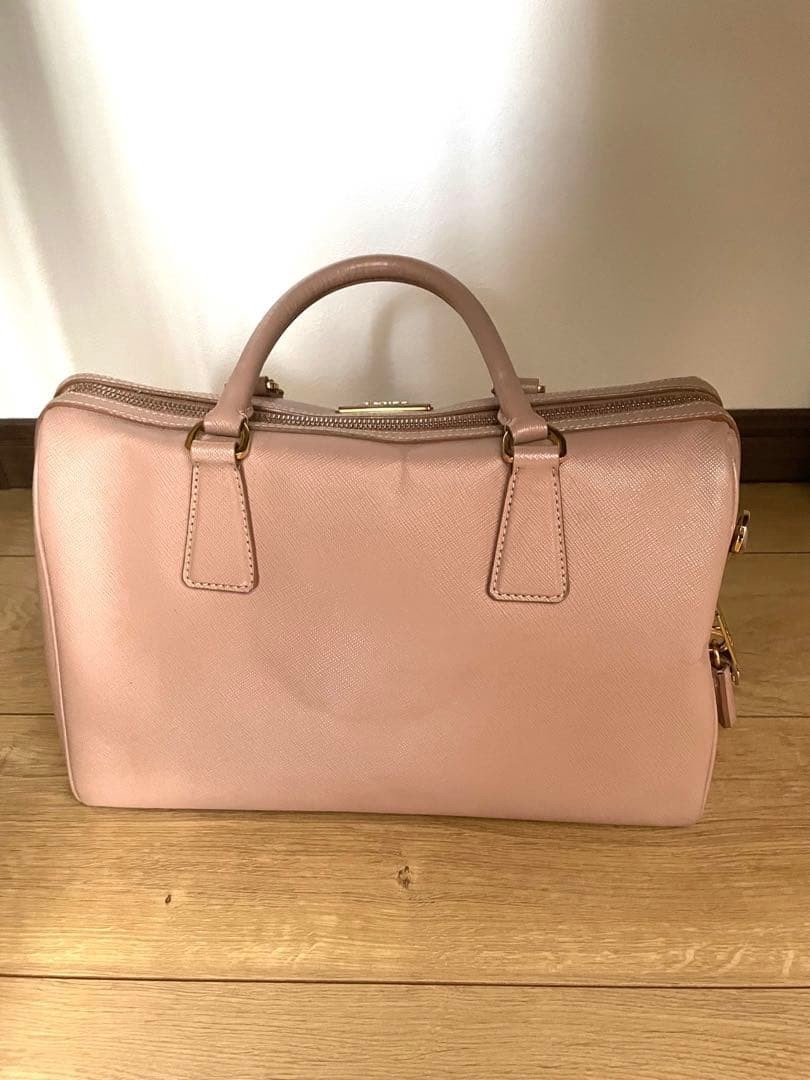 PRADA Leather Shoulder Bag Pink Beige Medium Women Italy Authentic USED from JP thumbnail 3