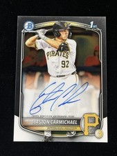 Easton Carmichael 2025 Bowman Draft #CPA-ECA 1st Chrome Auto Pittsburgh Pirates