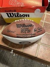 Nuevo de Lote Antiguo Wilson NFL Miami Dolphins 1990 Temporada Plateada Fútbol con Caja Bro Blanco