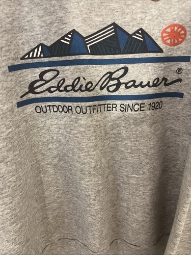 Vtg Eddie Bauer Since 1920 Original Logo Gray Crewneck Sweater - Picture 4 of 8