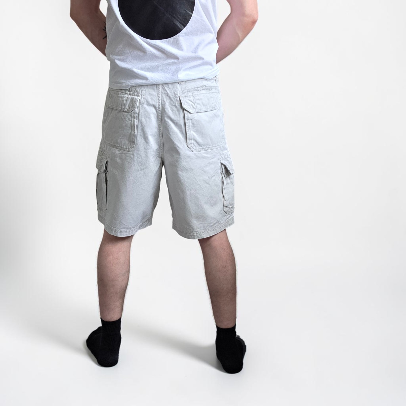 Gap Cargo Shorts W36 Cream Utility Combat Cargo Shorts Mens Cotton Summer image 2