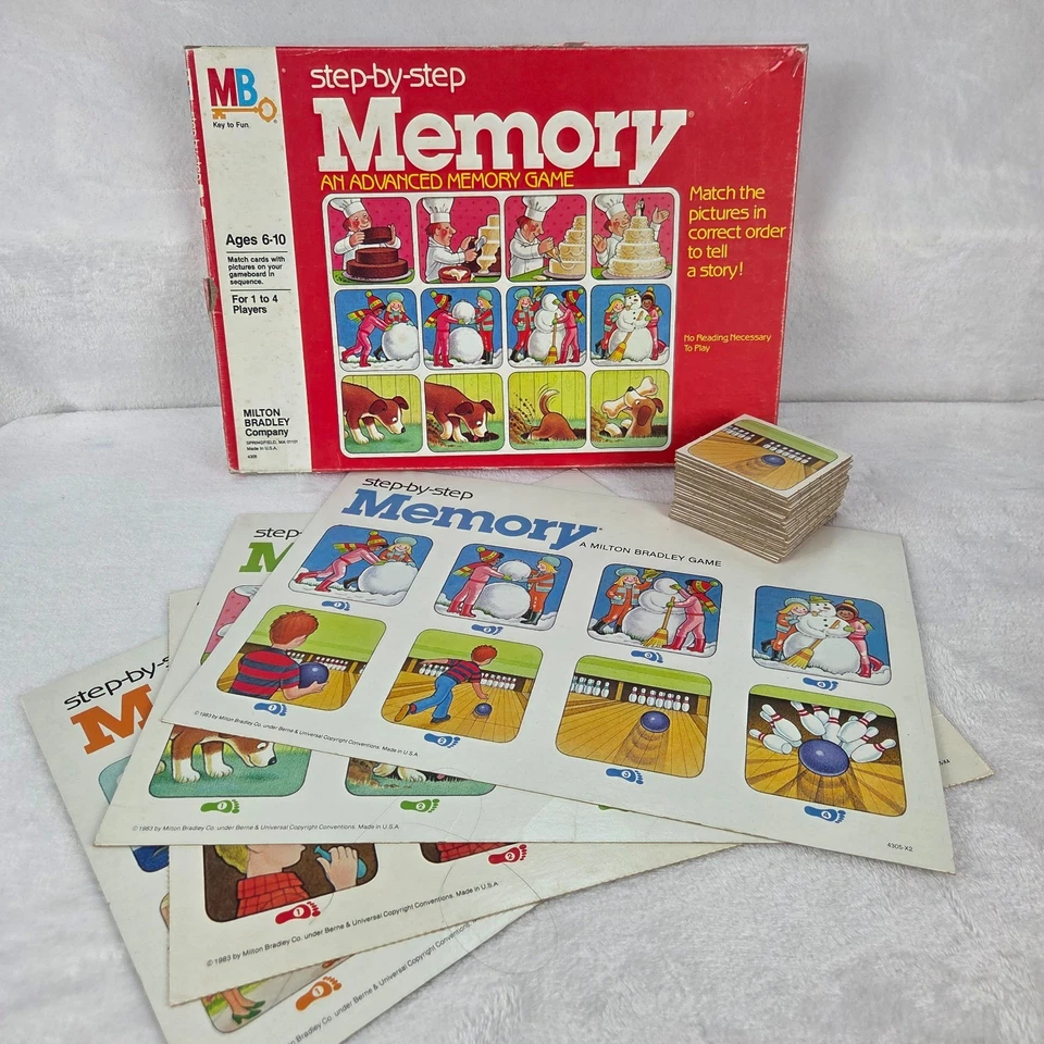 Vintage Milton Bradley Step By Step Memory Advanced Game Complete 1983 - Image 2 of 4