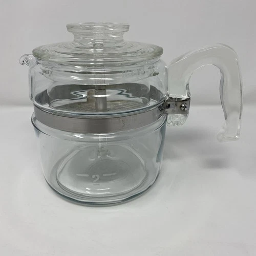 Vintage Pyrex 7754-B Glass Percolator Coffee Pot 4 Cup Flame ware