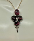 Georgian Garnet Rose Cut Diamond Fly Locket Pendant Necklace Antique Gold 1800 — photo 6
