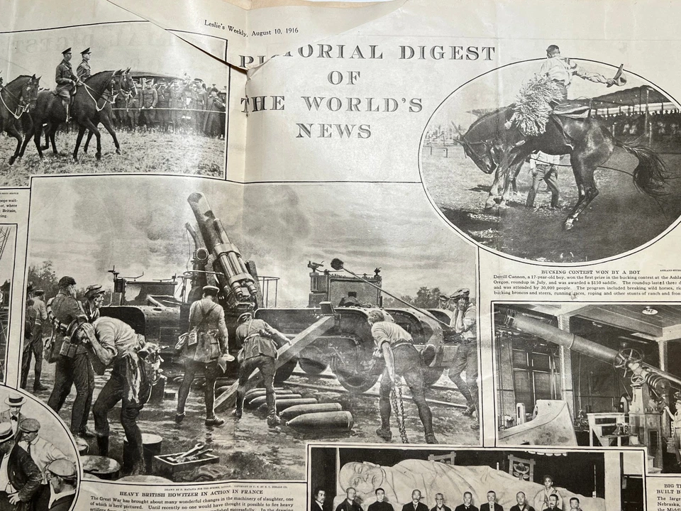 LESLIE'S WEEKLY - Aug 10, 1916 - WWI News / COCA COLA COKE AD - After the Walk - Image 4 of 4