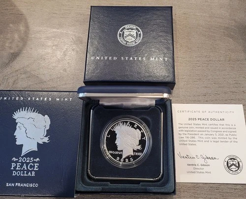 2025-S PEACE DOLLAR PROOF SAN FRANCISCO MINT W/BOX & COA