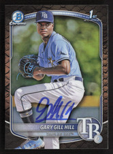 Gary Gill Hill Signed 2025 1st Bowman Reptilian Refractor Card #BCP-55 Rays 1