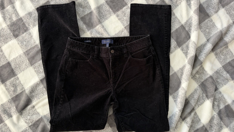 Talbots Women's Black Corduroy Pants Signature Fit Size 8 Regular