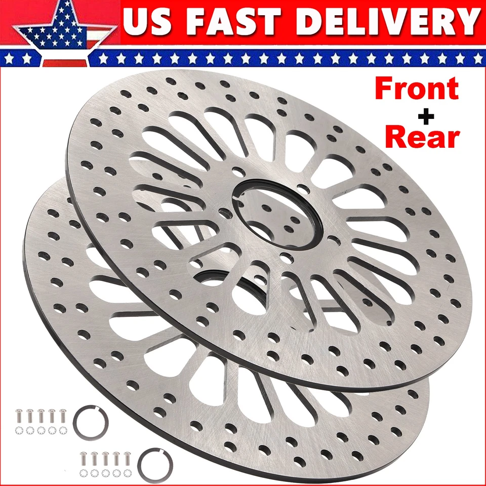 Rotores de freno delanteros + traseros pulidos 11,5 Fatboy Heritage Softail Deluxe FLSTN EE. UU. Foto 2 de 4