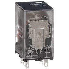 Schneider Electric 792Xbxc-120A Plug-In, General Purpose Relay, Square, 12 A,