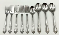 (9)1881 ROGERS BROS STAINLESS ARBOR TRUE ROSE ONEIDA LTD Flatware Mixed Lot