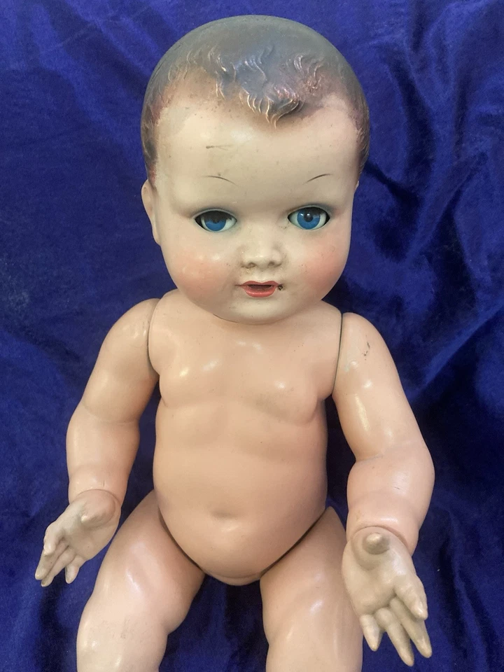 Marcellino Ottolini, Bambola Antica In Celluloide Dipinta A Mano. Anni ‘50 - Immagine 3 di 4
