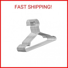 Fayleeko 10 Pack Wire Coat Hangers - Strong, Heavy Duty Stainless Steel Metal Ha