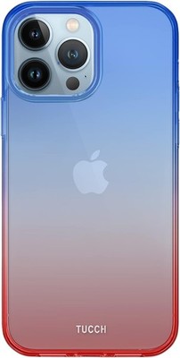 Hülle aus gehärtetem Glas für Apple iPhone 13 Mini, Blau Rot Ombré