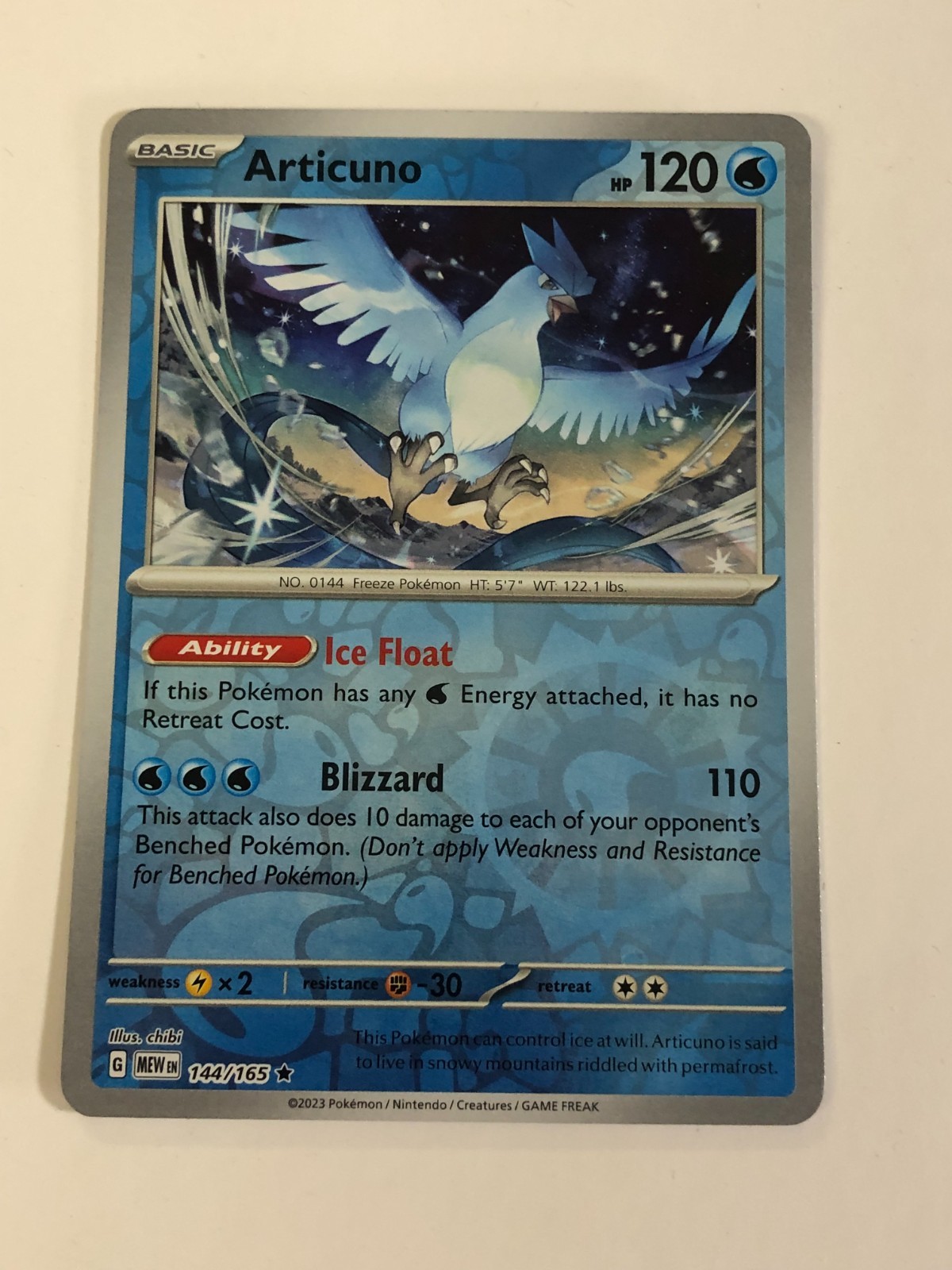 Pokemon TCG 151 Reverse Holographic Articuno 144/165 Near Mint