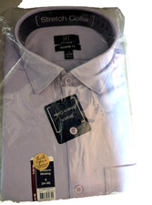 George Mens Modern Fit Stretch Collar Dress Shirt S Light Lavender Moisture-Wick