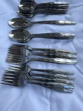 59 PIECES SUPERIOR STAINLESS USA GARDINIA PATTERN FLATWARE EXCELLENT