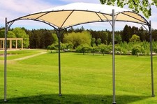 Curved Roof Metal Gazebo - Showerproof Sun Shade Canopy, Bungees, 3x3m (10x10ft)