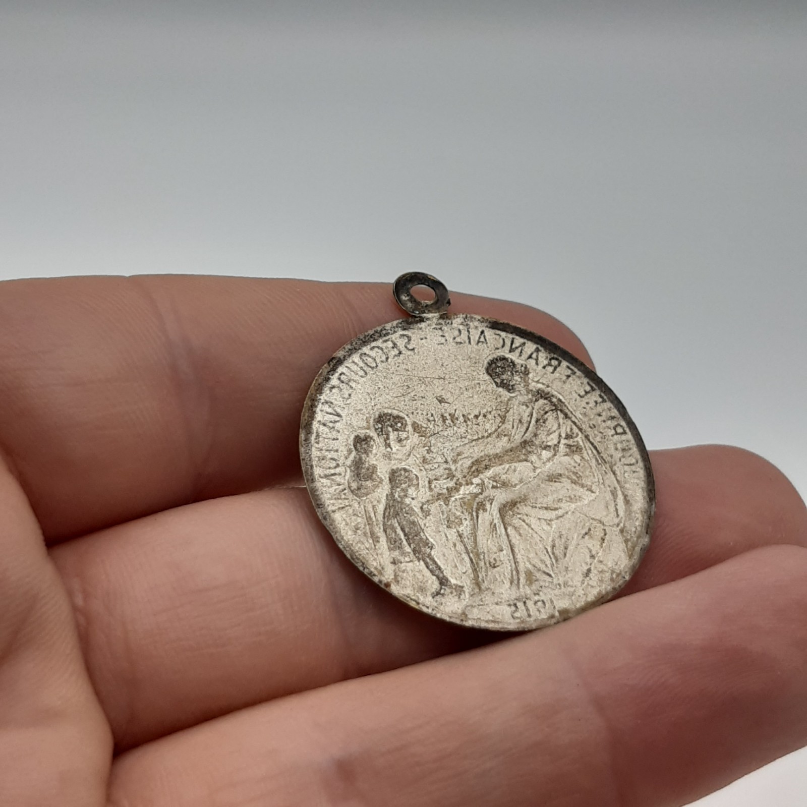 1915 WWI French Secours National Medal Journee Francaise WW1 Charity Token Badge image 4