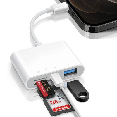 SD Kartenleser für iPhone mit USB 3.0 Buchse Daten Sync Transfer Adapter iPad