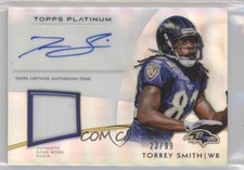 2012 Topps Platinum Veteran Refractor 23/99 Torrey Smith #AVP-TS Patch Auto gp3
