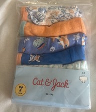 Cat Jack Toddler Girls Size 4T - 7 Pack Fish Printed Briefs Underwear