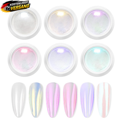 6 Chrom Glitzerpuder, Chrome Nail Powder, Spiegel Effekt Chrome Pigmente Für Nag