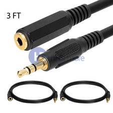 2 PACK 3.5mm Extension Cable 3FT Headphone Cable Extender AUX Stereo Audio Cord