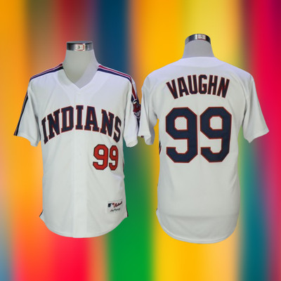 Cleveland Indians #99 Rick Vaughn White Cool Base Men's Stitched Jersey