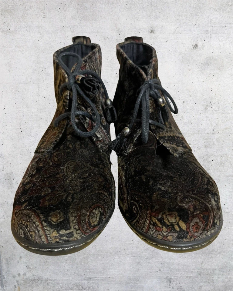 Botines con cordones tapiz cachemir estilo suave vintage años 90 para mujer talla 9” Foto 3 de 4