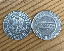 2 Toronto Transit Commission Tokens, Toronto, Ontario, Canada (Ungraded)