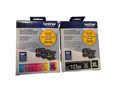 Genuine Brother LC103CL XL Color LC103BK XL Black Ink Cartridge Set - New