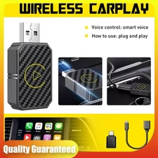 Mini Wireless CarPlay Adapter For Apple Plug & Play Low Latency Converts Wired