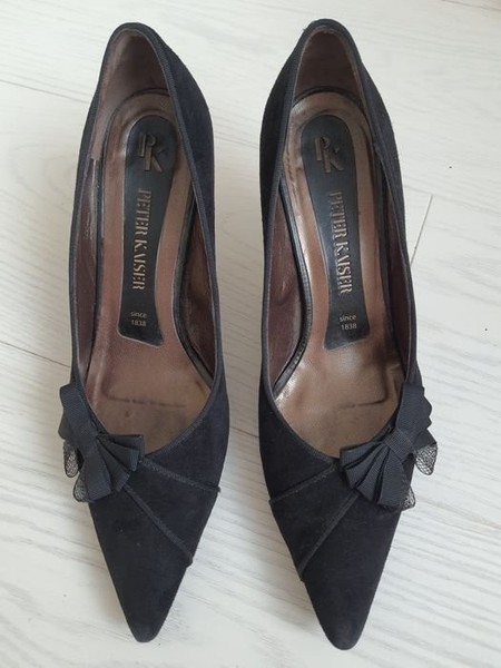 Women Peter Kaiser Heels Black Suede 38.5