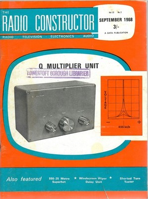 Vol 22 No 2 September 1968 The Radio Constructor - Various Authors - Acceptab...