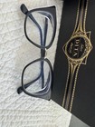 DITA Glasses Frame Rebella DRX-3031 Black/Navy?  Gold Cat Eye READ! — photo 3