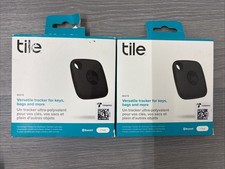 2 Tile Mate Bluetooth Tracker Black Key Ring Keychain RE-44001 Universal