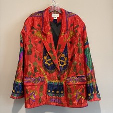 Vintage 80s GDT Too Women  s Large Red Blazer Jacket Lined