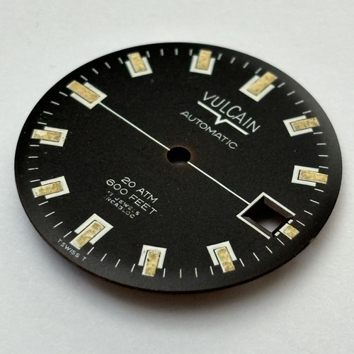 Vintage Vulcain Automatic Watch Dial Diver Replacement OEM Part Only Repair NOS - Picture 2 of 4