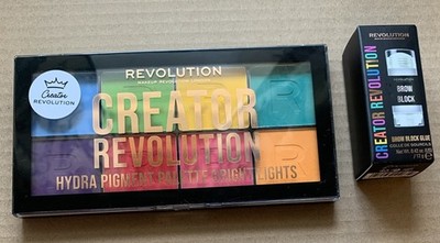 Revolution Creator Revolution Hydra Pigment Palette & BROW BLOCK glue 2 Pc SET 